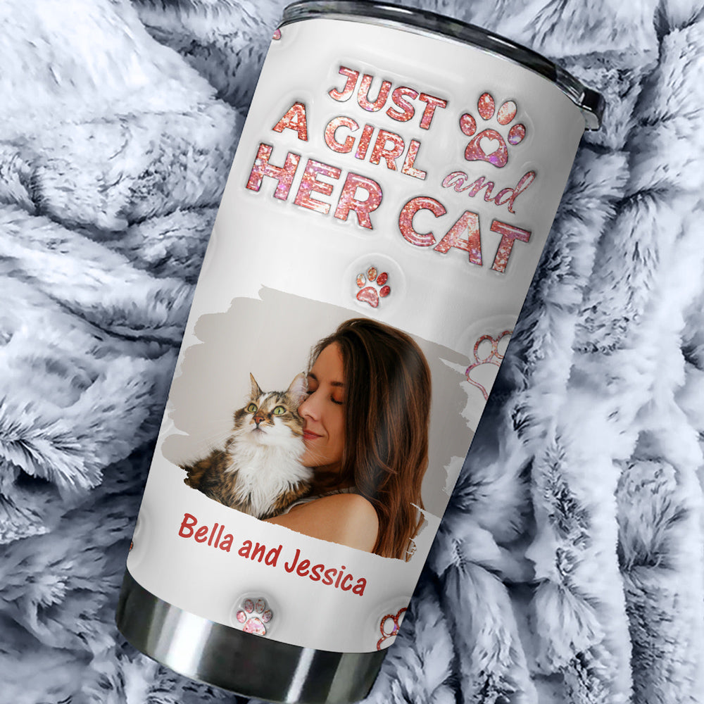 Custom Photo Christmas Birthday Gifts For Cat Mom, Cat Lovers • Cats Are The Miracle Photo - Personalized 3D Inflated Effect Tumbler