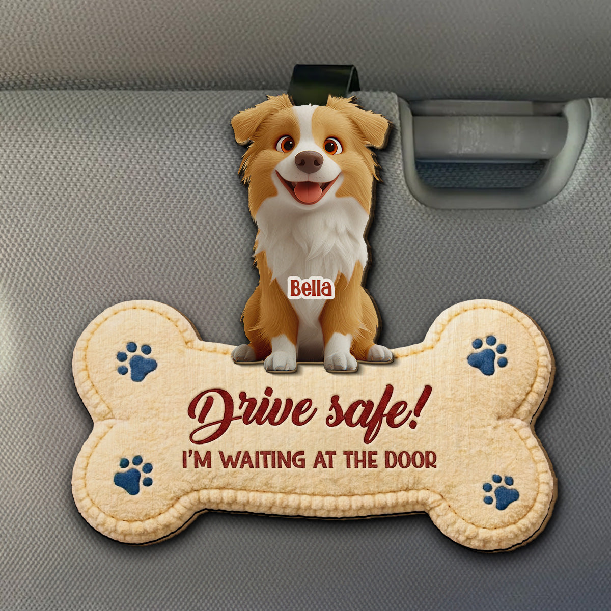 The Humans Live With Lovely Dogs - Personalized Car Visor Clip