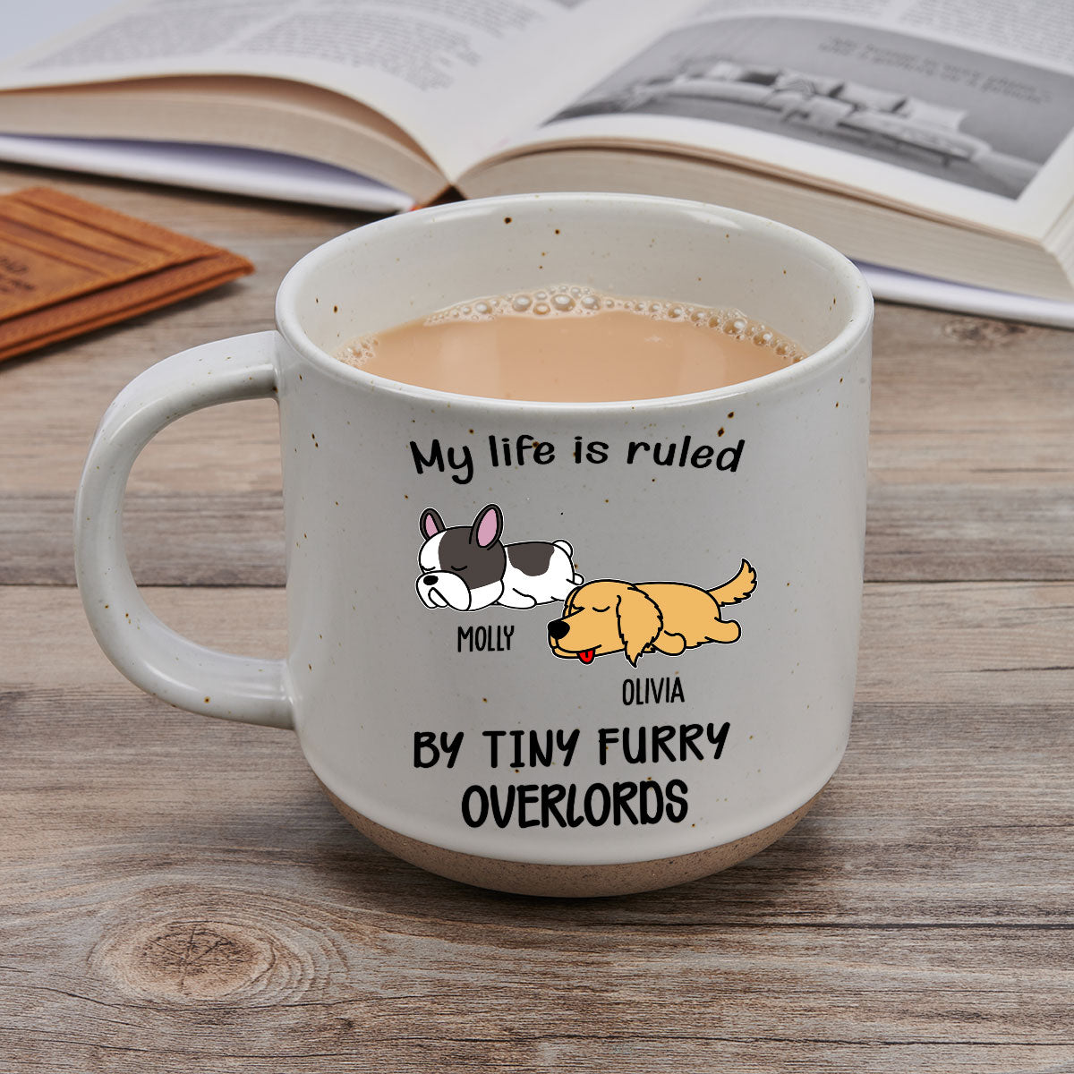 Custom Christmas Birthday Gifts For Pet Lovers • Ruled By Tiny Furry Overlords Ver Dog - Personalized Pottery Mug