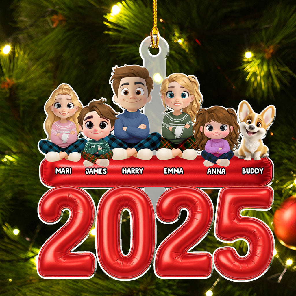 Custom Christmas Decor Home Birthday Gifts For Dog Lovers • Santa Favorite Family - Personalized Acrylic Ornament