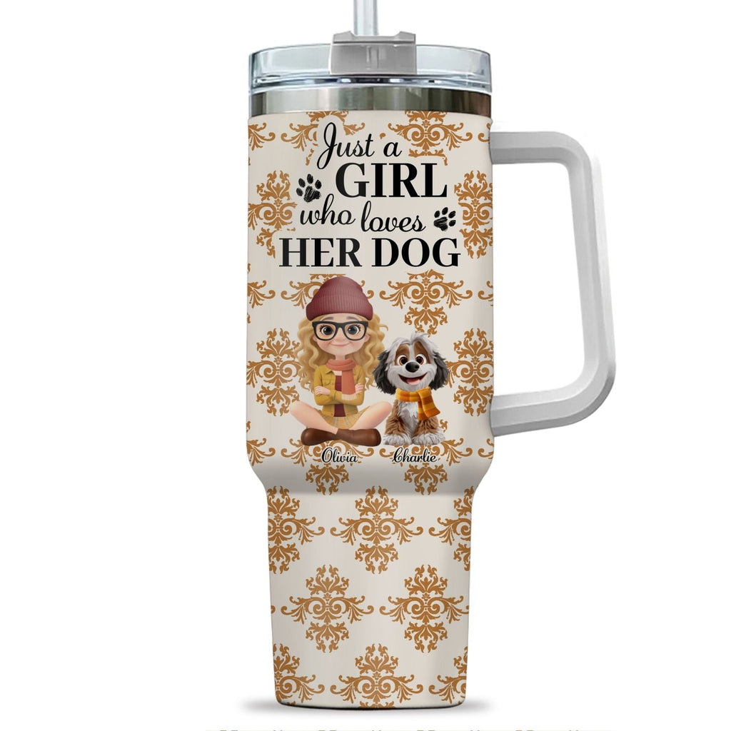Custom Christmas Birthday Gifts For Dog Mom, Dog Lovers • Pumskin Dog Autumn - Personalized Tumbler