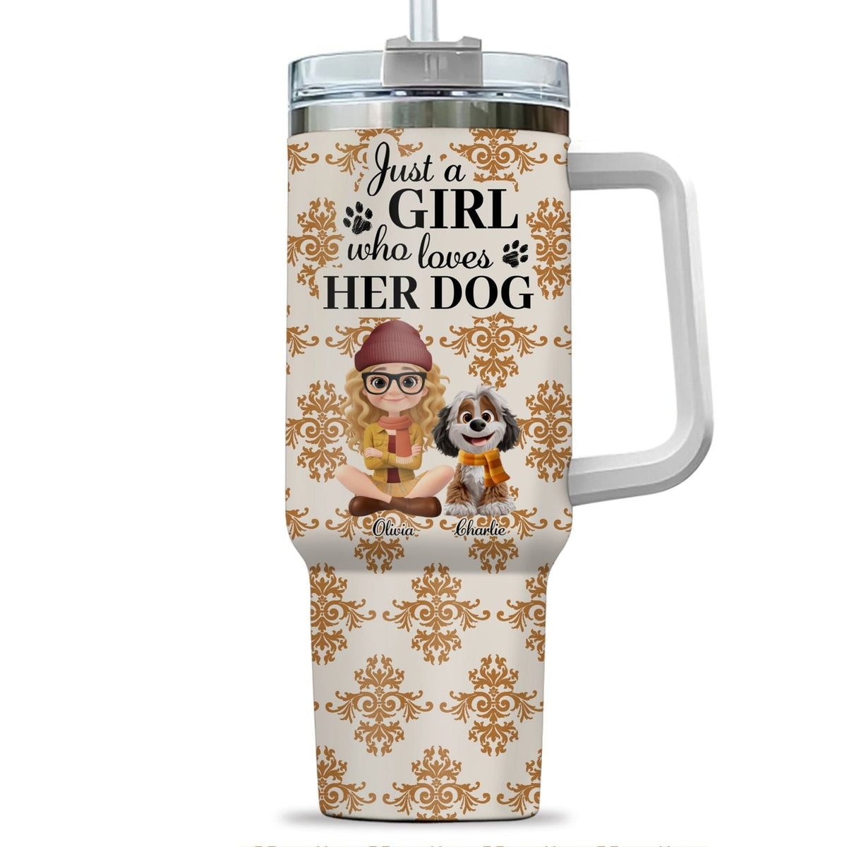 Custom Christmas Birthday Gifts For Dog Mom, Dog Lovers • Pumskin Dog Autumn - Personalized Tumbler