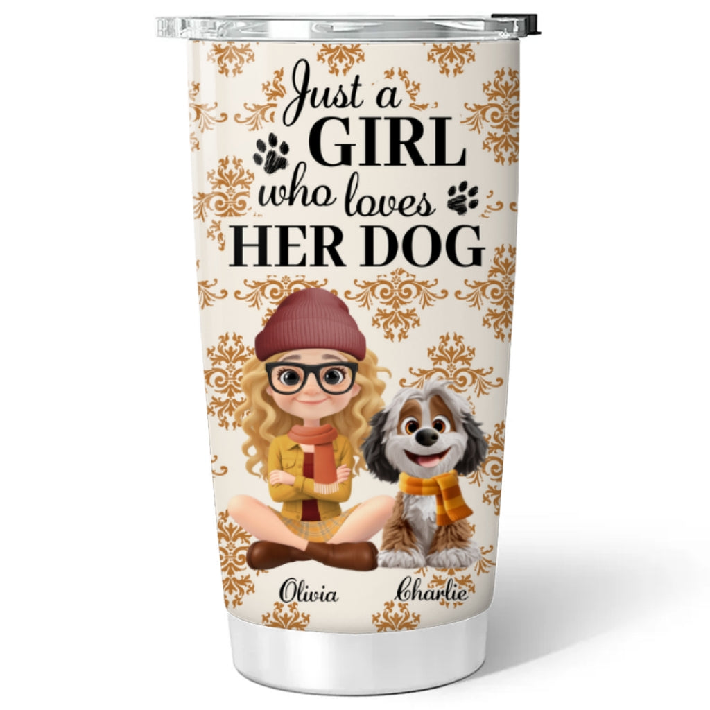 Custom Christmas Birthday Gifts For Dog Mom, Dog Lovers • Pumskin Dog Autumn - Personalized Tumbler