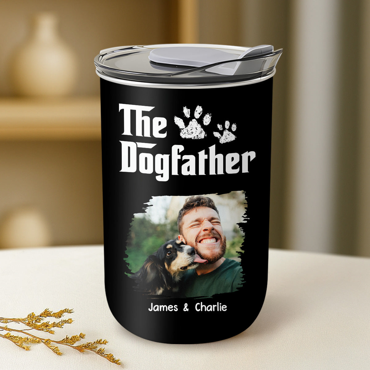 Cool Dog Father Photo - Personalized 10oz Tumbler