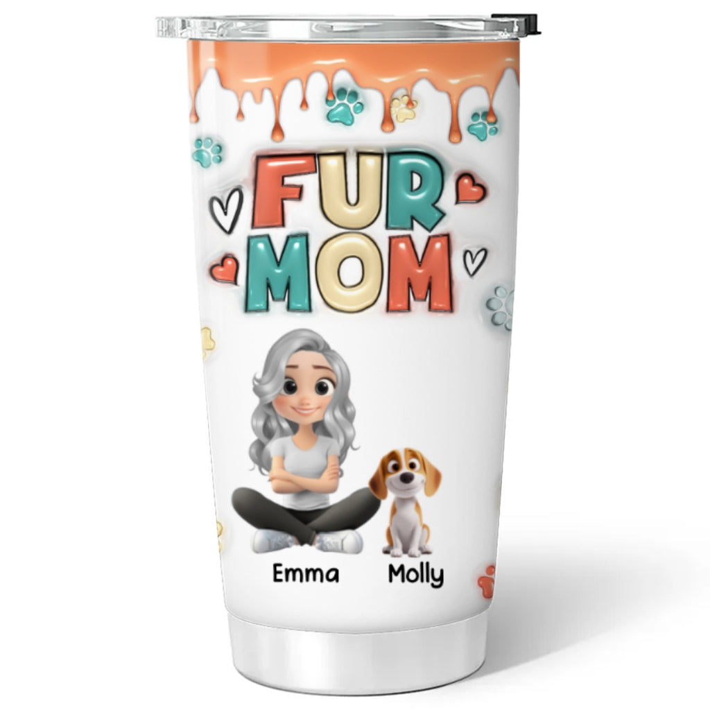 Custom Christmas Birthday Gifts For Pet Mom, Pet Lovers • Cute Mom Of Pets - Personalized 3D Inflated Effect Tumbler