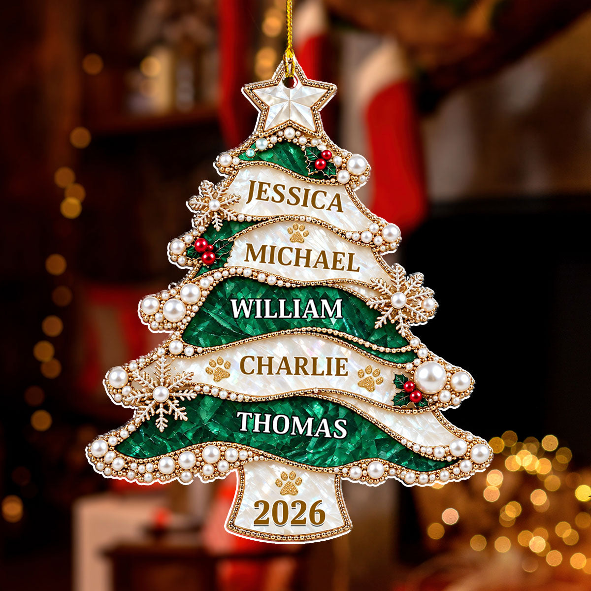 Custom Christmas Decor Home Birthday Gifts For Dog Lovers • Family Christmas - Personalized Acrylic Ornament
