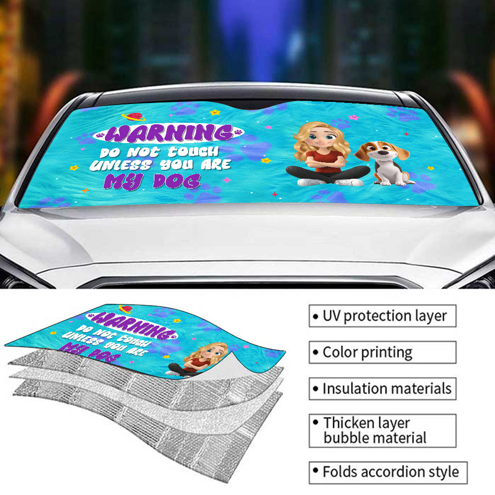 Custom Christmas Birthday Gifts Car Accessories for Dog Parents • Baby Dog Monster - Personalized Car Sunshade