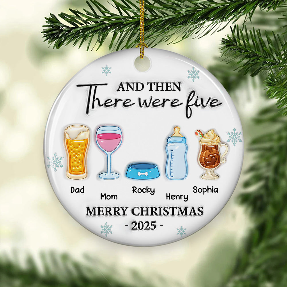 And Then There Were Four - Personalized 3D Inflated Effect Ceramic Ornament
