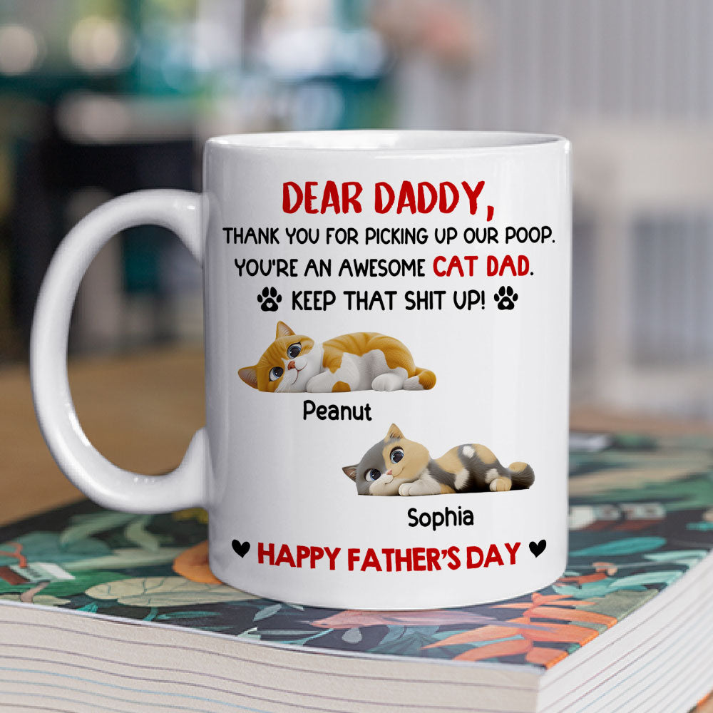 Custom Father's day Birthday Gifts For Cat Dad, Cat Lovers • Awesome Cat Dad - Personalized Coffee Mug