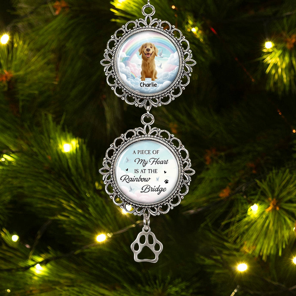 Custom Christmas Decor Home Birthday Gifts For Dog Lovers • A Piece Of My Heart - Personalized Charming Ornament