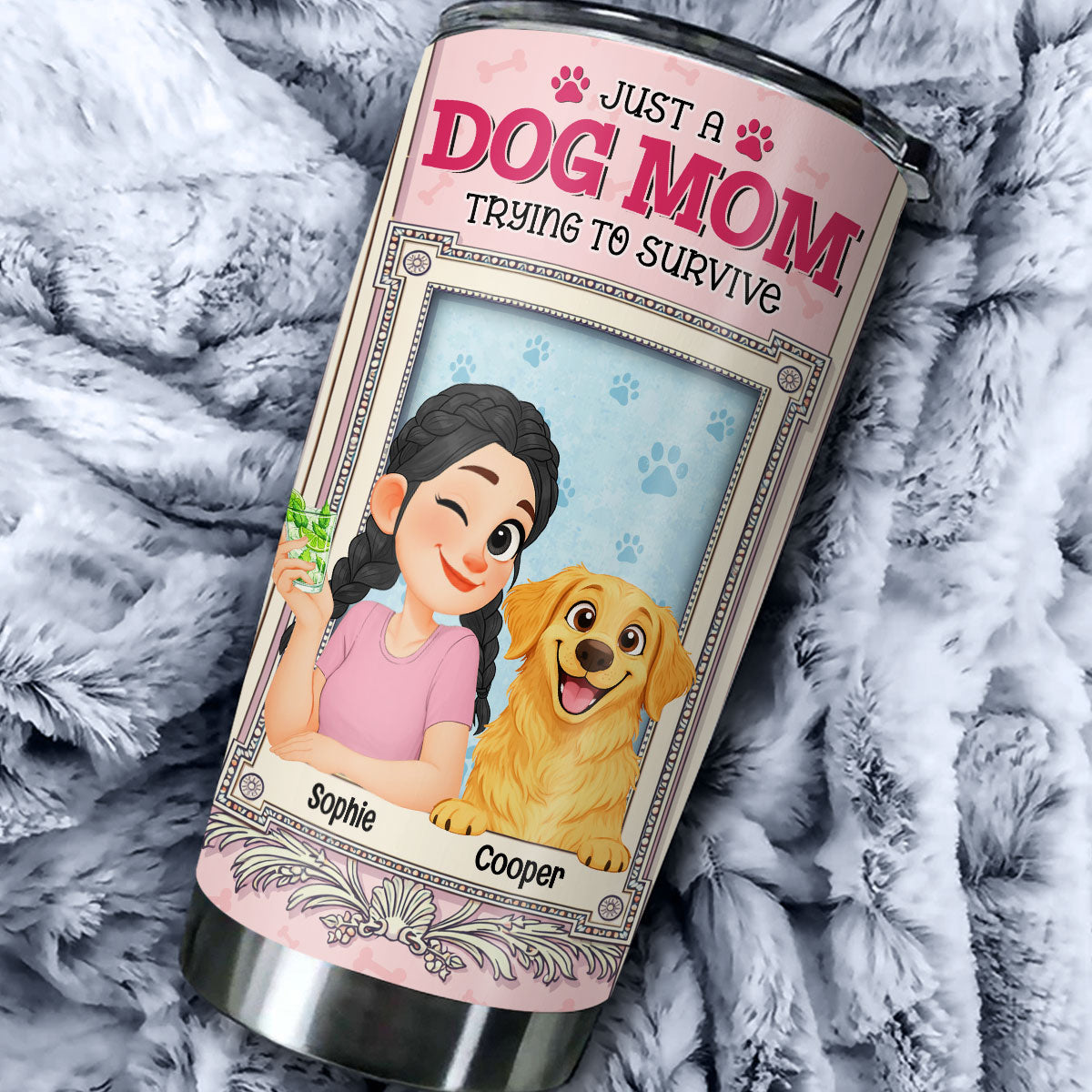 Custom Christmas Birthday Gifts For Dog Mom, Dog Lovers • Survive My Single Dog Mom Life - Personalized Tumbler