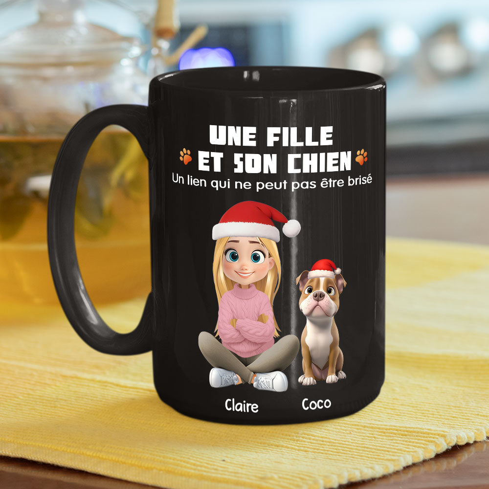 Custom Christmas Birthday Gifts For Dog Lovers • Mug personnalisé - Humain et son chien