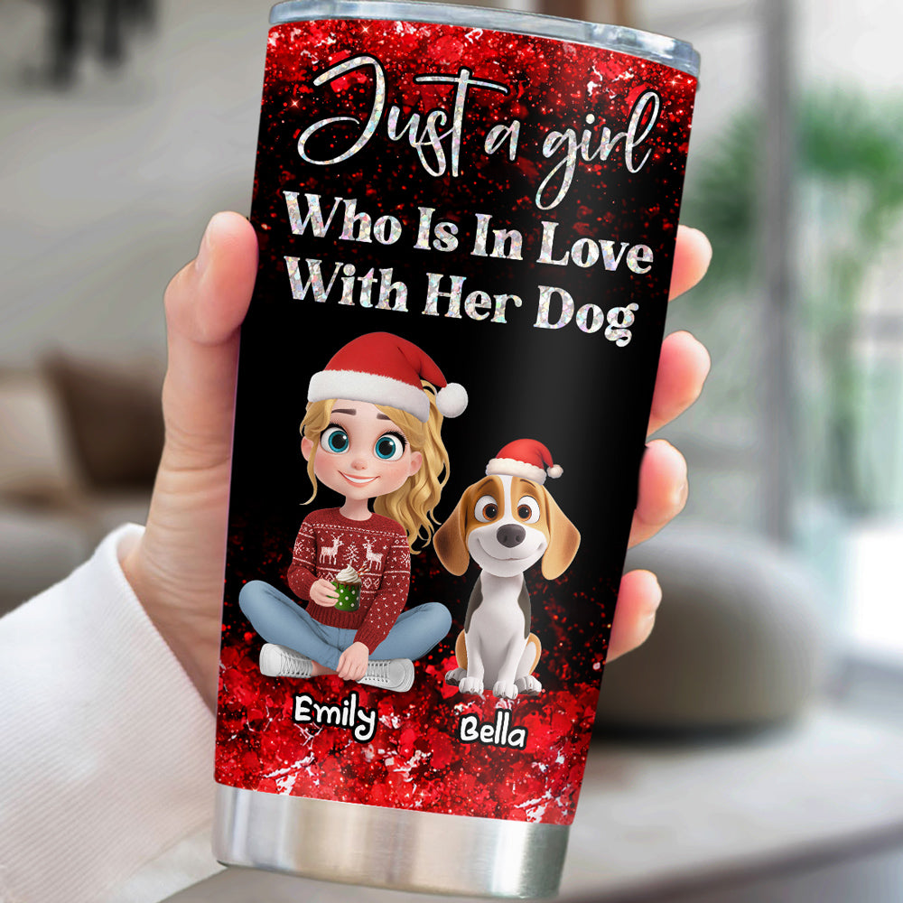 Custom Christmas Birthday Gifts For Dog Mom, Dog Lovers • My Shining Star - Personalized 3D Effect Tumbler