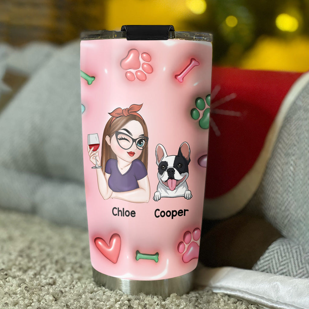 Custom Mother's day Birthday Gifts For Pet Mom, Pet Lovers • Dog Mom Era - Personalized 3D Inflated Effect Tumbler