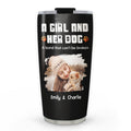 Custom Photo Christmas Birthday Gifts For Dog Lovers • Human And Their Dog Cartoon Christmas Photo - Personalized Tumbler