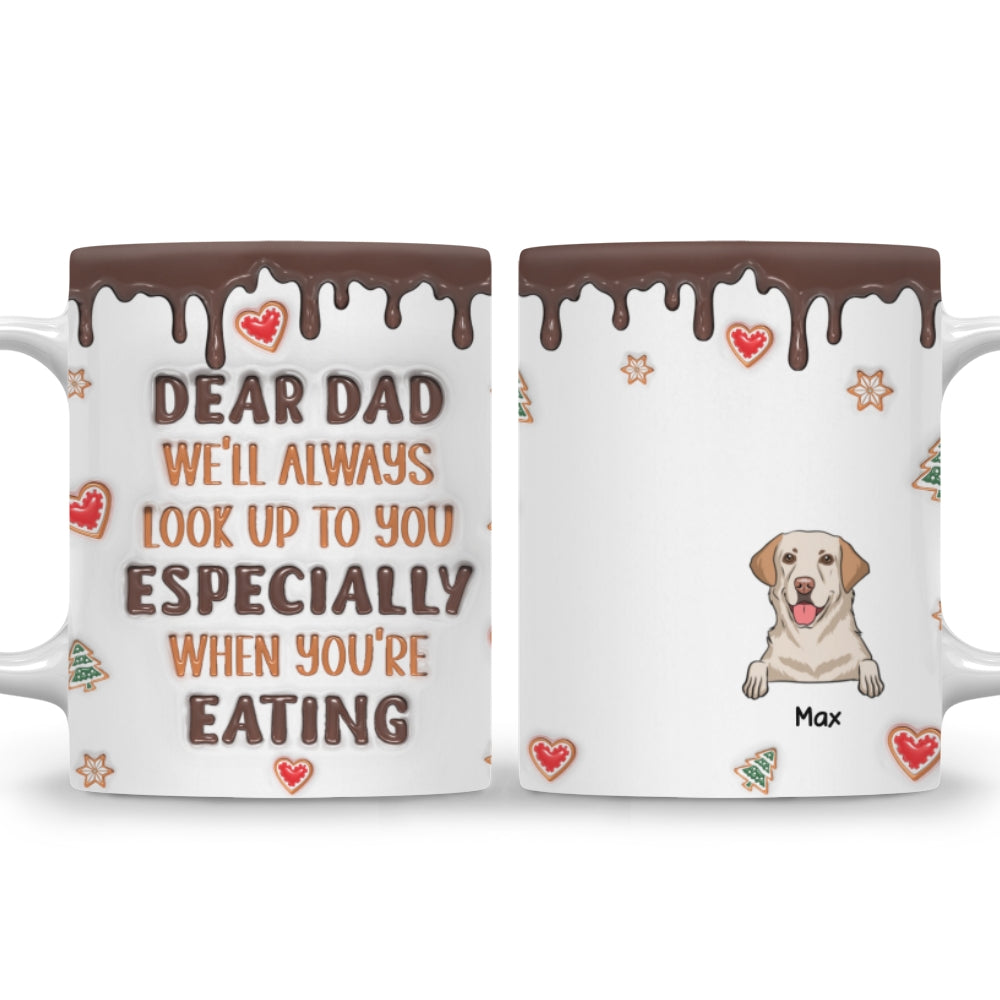 Custom Christmas Birthday Gifts For Dog Lovers • I Will Always Look Up To You - Personalized 3D Inflated Effect Mug