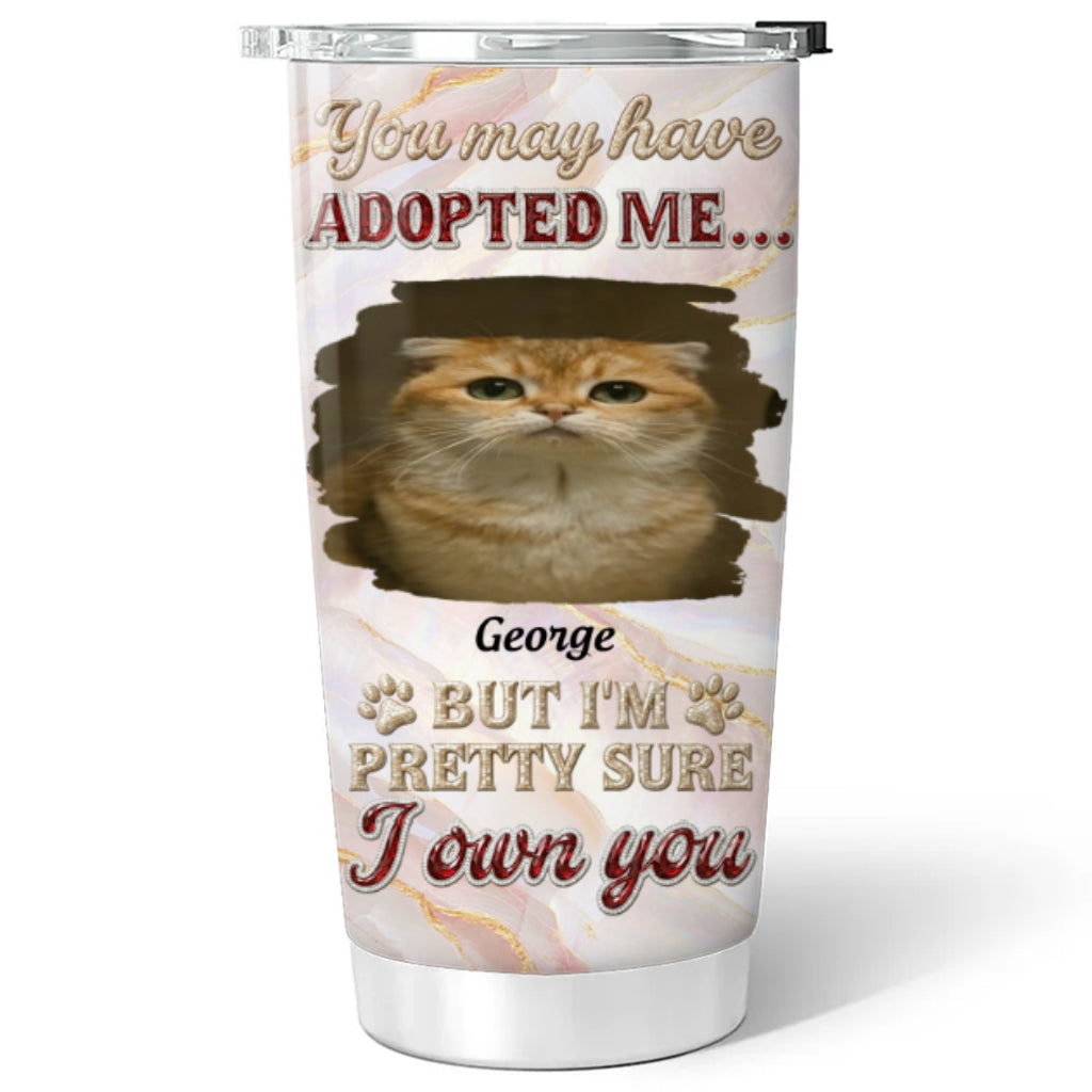 Custom Photo Christmas Birthday Gifts For Cat Lovers • Adopted Cat Photo - Personalized 3D Effect Tumbler