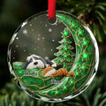 Custom Christmas Decor Home Birthday Gifts For Pet Lovers • Beside Pearl Of You With Pet - Personalized 3D Effect Glass Ornament