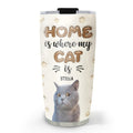 Custom Photo Christmas Birthday Gifts For Cat Lovers • Home Is Where My Cats Are Version Photo - Personalized 3D Inflated Effect Tumbler