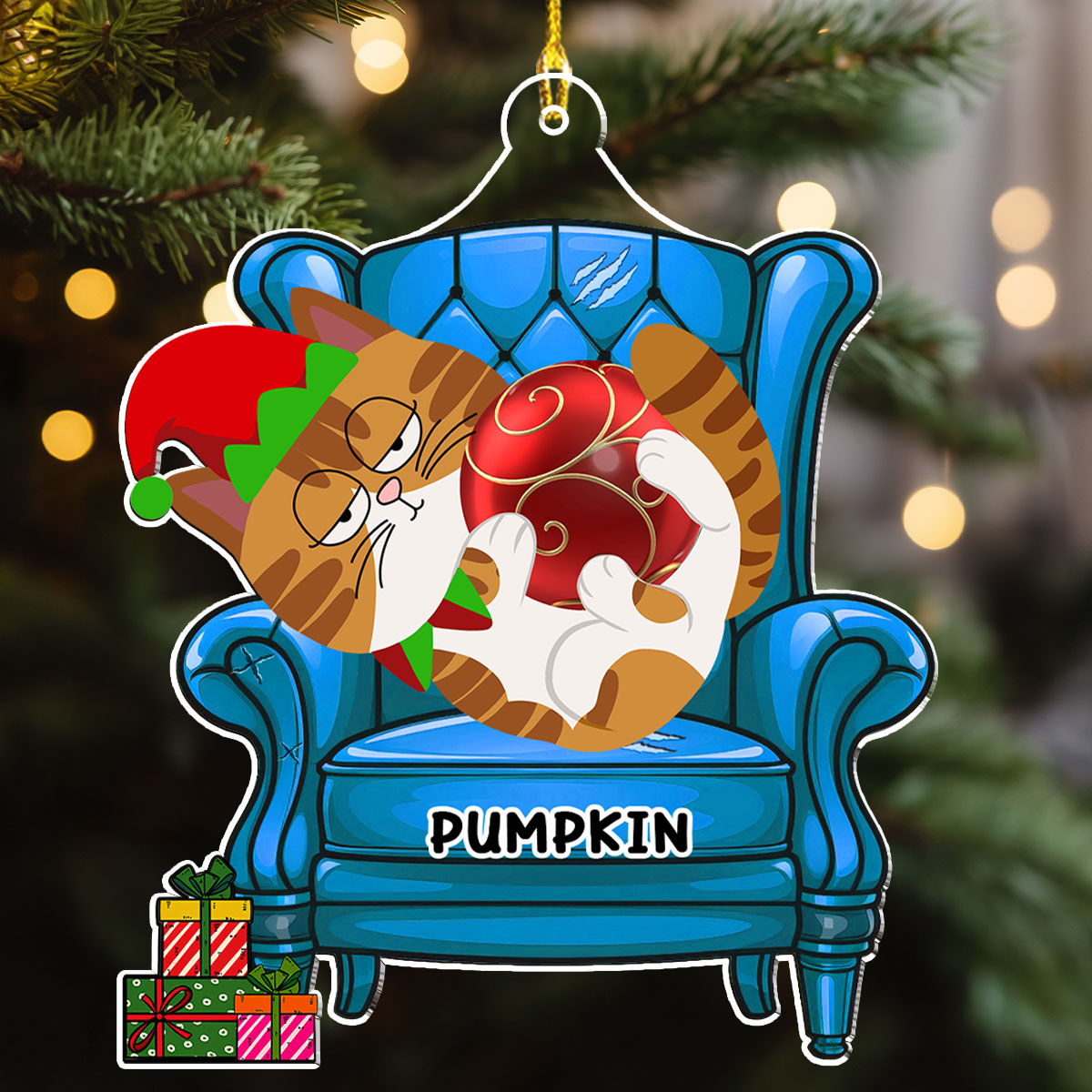 Custom Christmas Decor Home Birthday Gifts For Cat Lovers • Funny Cat Christmas - Personalized Acrylic Ornament
