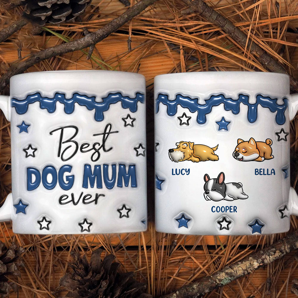 Custom Christmas Birthday Gifts For Dog Lovers • Best Dog Parents - Personalized 3D Inflated Effect Mug