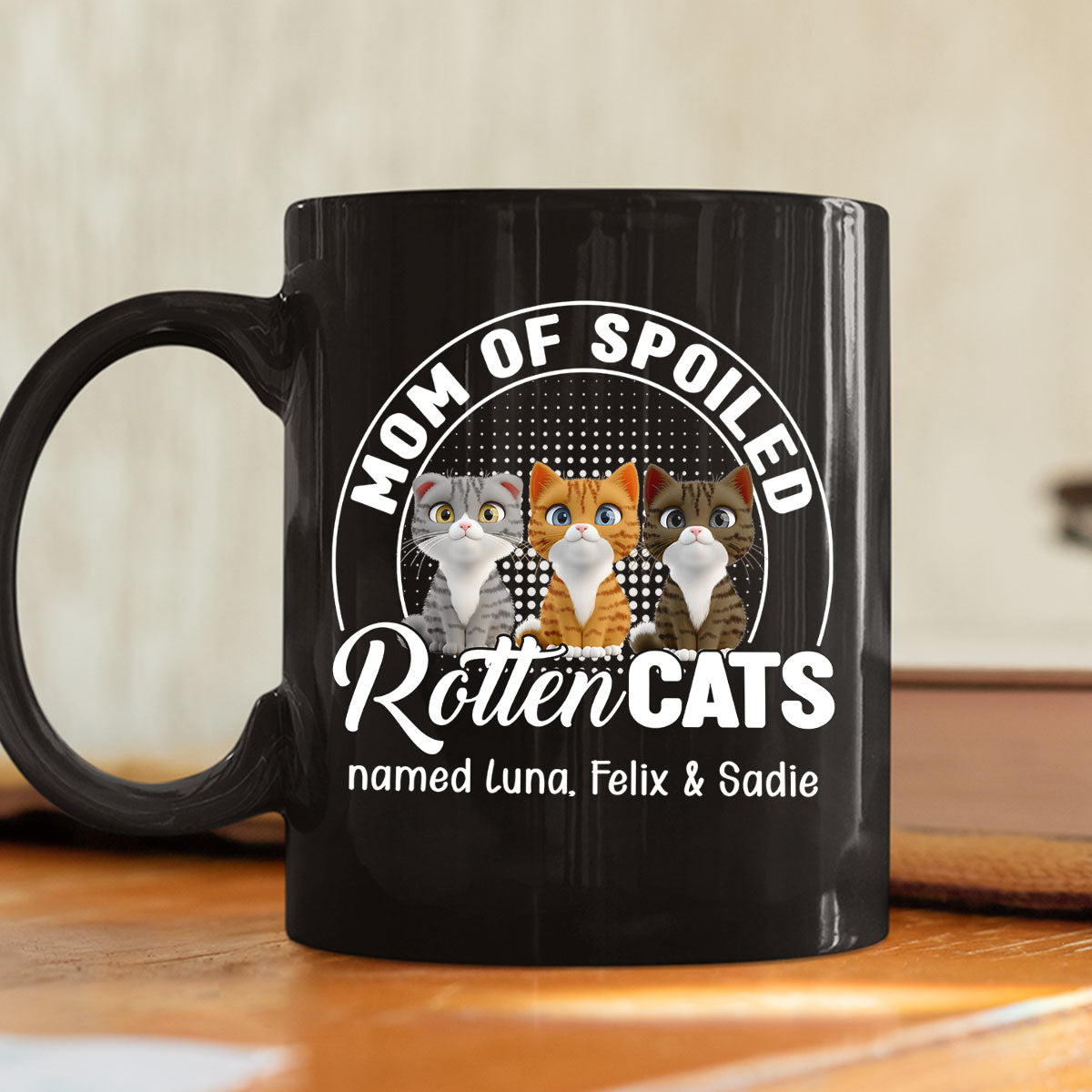 Custom Christmas Birthday Gifts For Cat Lovers • Handsome Spoiled Rotten Cat - Personalized Coffee Mug