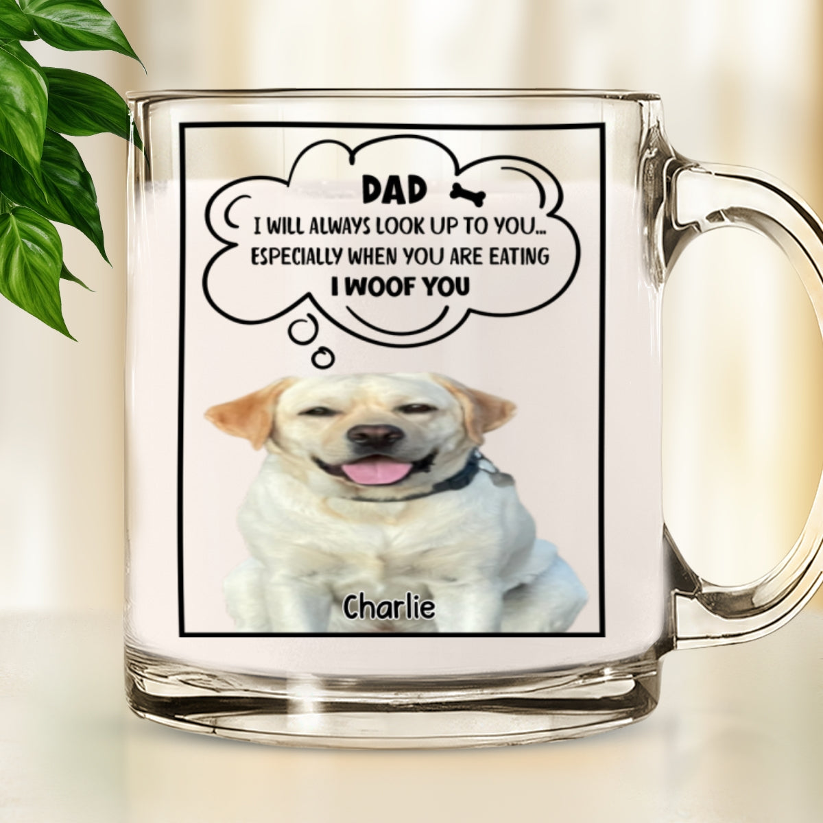 Look Up To You Photo - Personalized Glass Mug