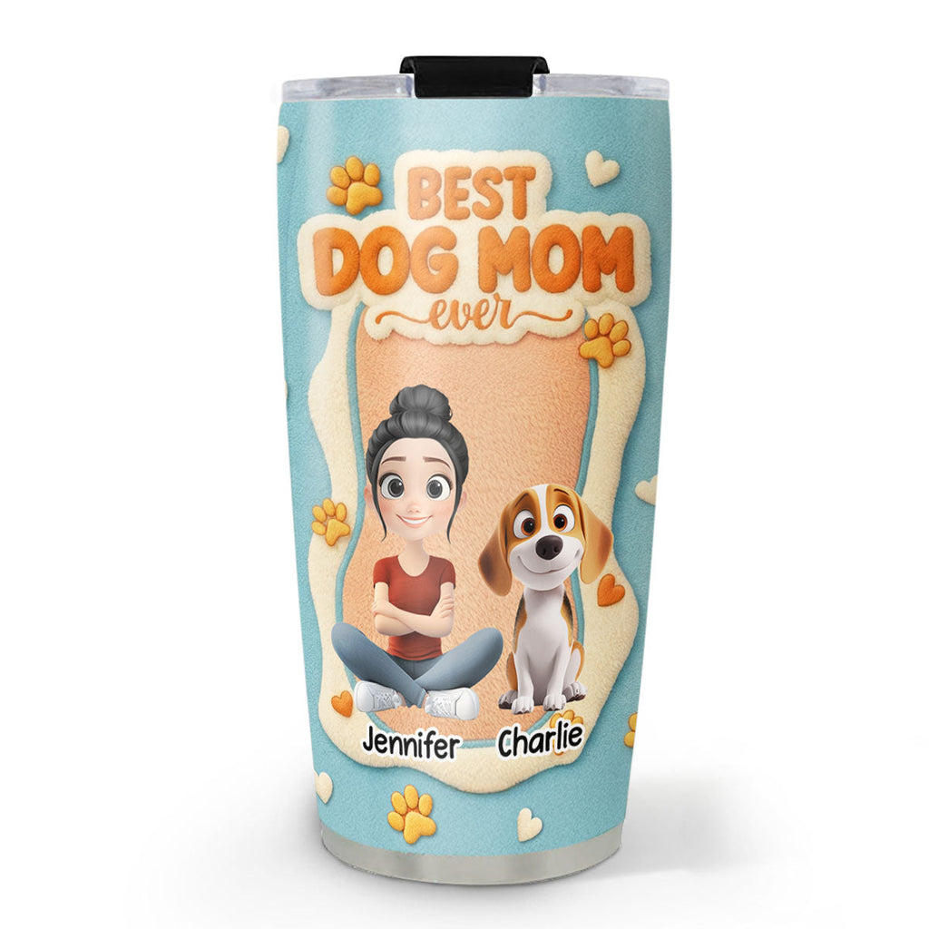 Custom Christmas Birthday Gifts For Dog Mom, Dog Lovers • Best Stuffy Dog Mom - Personalized 3D Effect Tumbler