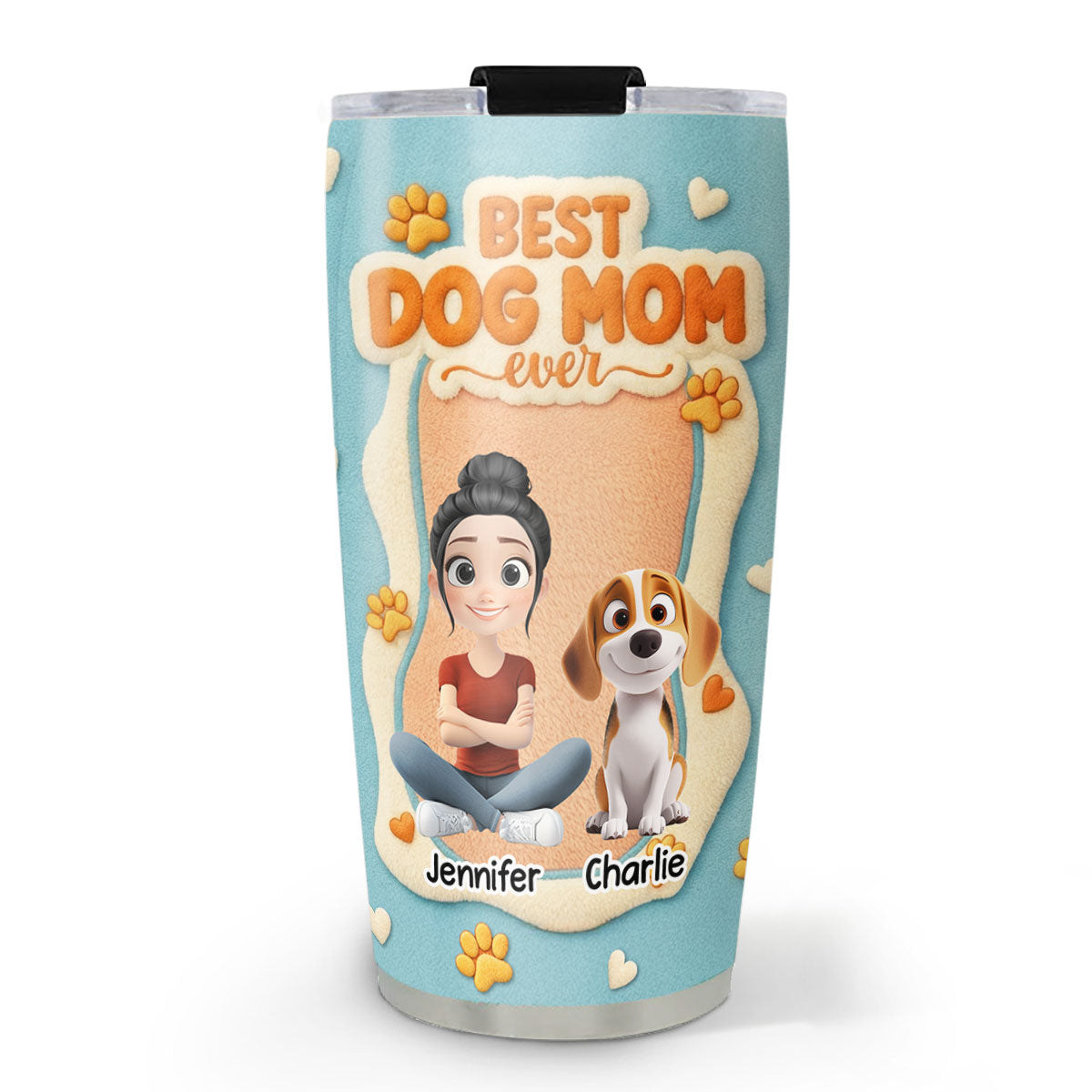 Custom Christmas Birthday Gifts For Dog Mom, Dog Lovers • Best Stuffy Dog Mom - Personalized 3D Effect Tumbler