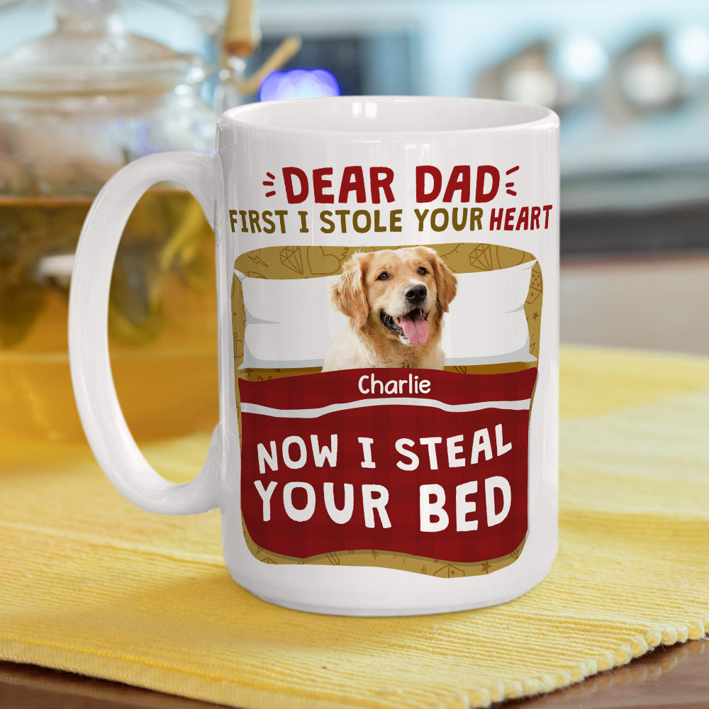 Custom Photo Christmas Birthday Gifts For Dog Lovers • Dog Mom Dad I Stole Your Heart Photo - Personalized Coffee Mug