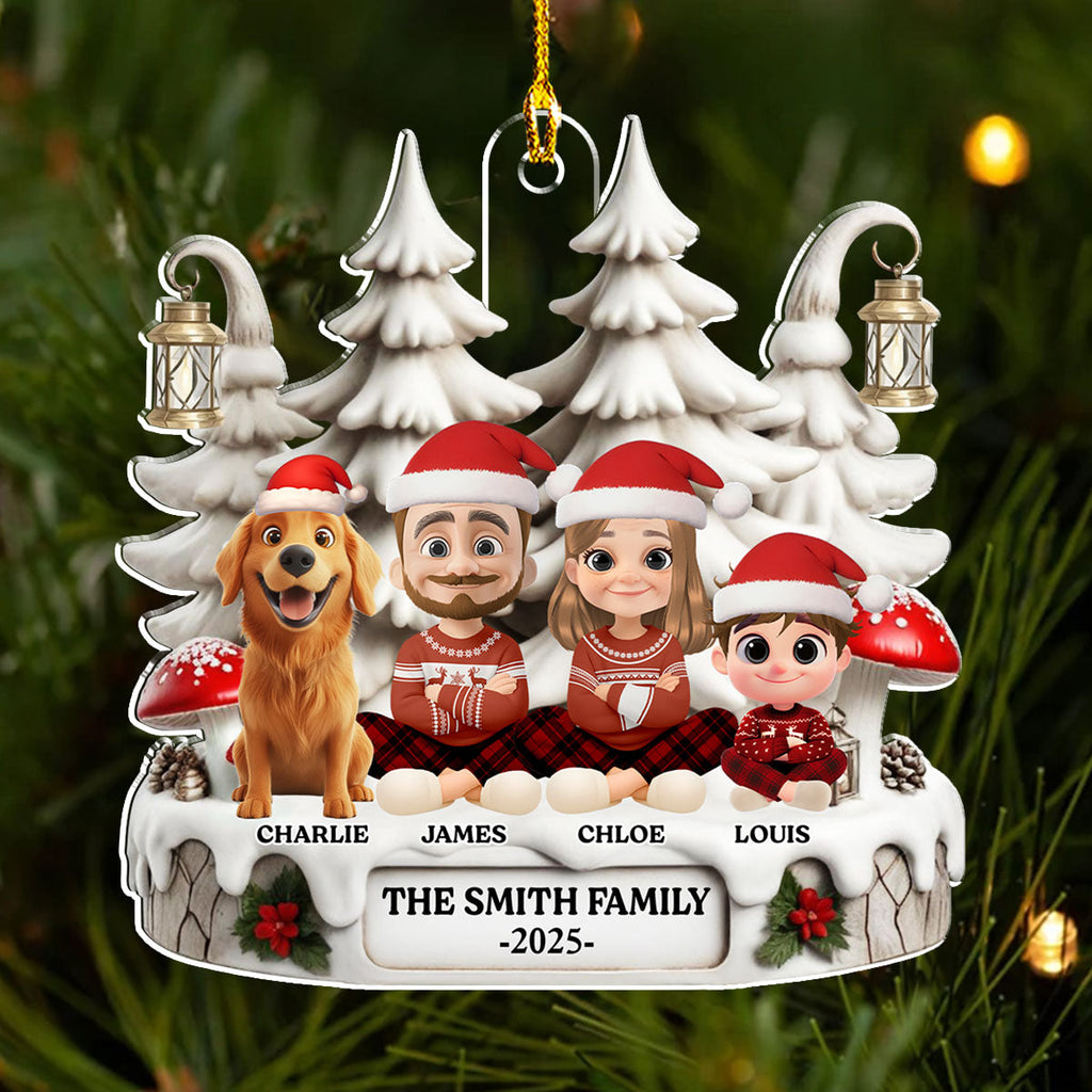 Custom Christmas Decor Home Birthday Gifts For Dog Lovers • Family With One We Love - Personalized Acrylic Ornament
