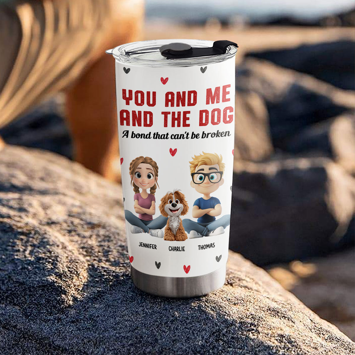 Custom Christmas Birthday Gifts For Dog Lovers • You Me And The Dog - Personalized Tumbler