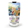 Custom Christmas Birthday Gifts For Cat Mom, Cat Lovers • A Girl And Her Lovely Cat - Personalized 3D Inflated Effect Tumbler