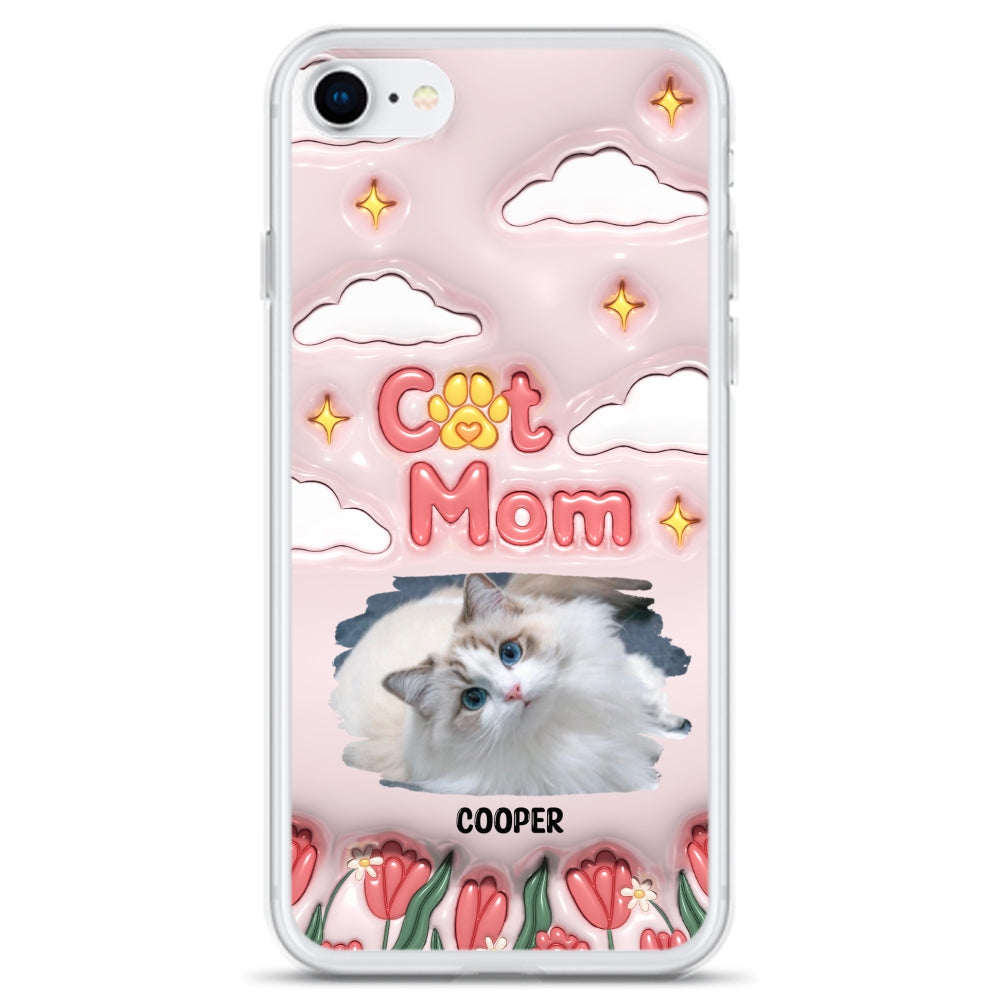 I Love My Cat Mom Photo - Personalized 3D Inflated Effect Phone Case