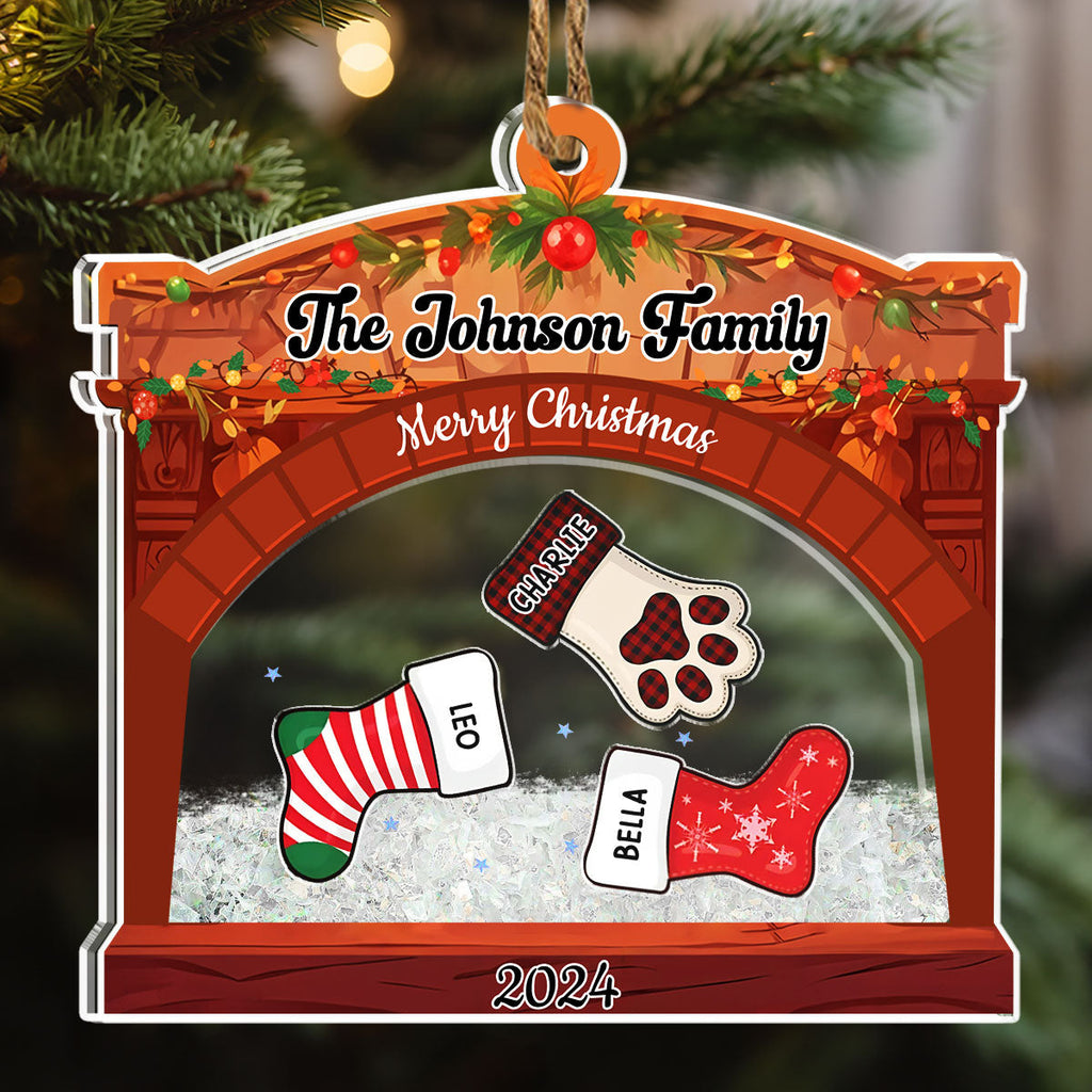 Christmas Family Stockings - Personalized Acrylic Shaker Ornament