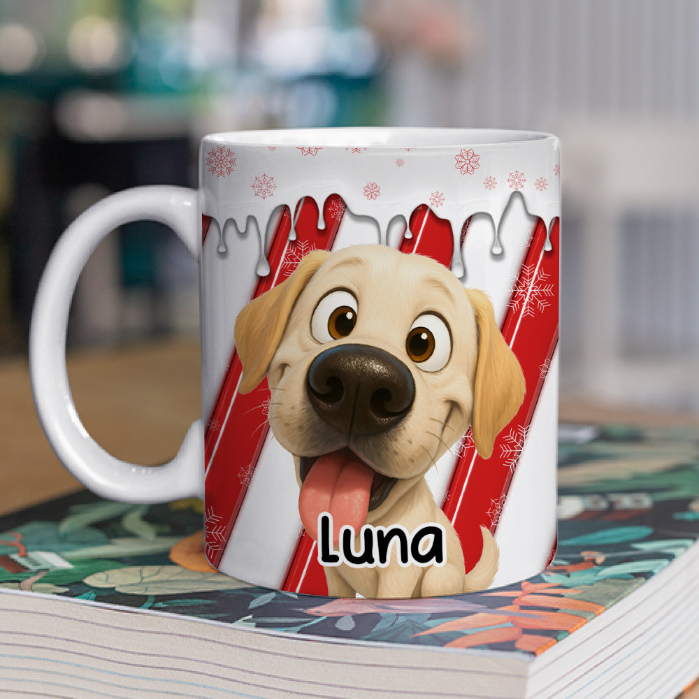 Custom Christmas Birthday Gifts For Cat Lovers • Candy Cartoon Pet - Personalized 3D Inflated Effect Coffee Mug