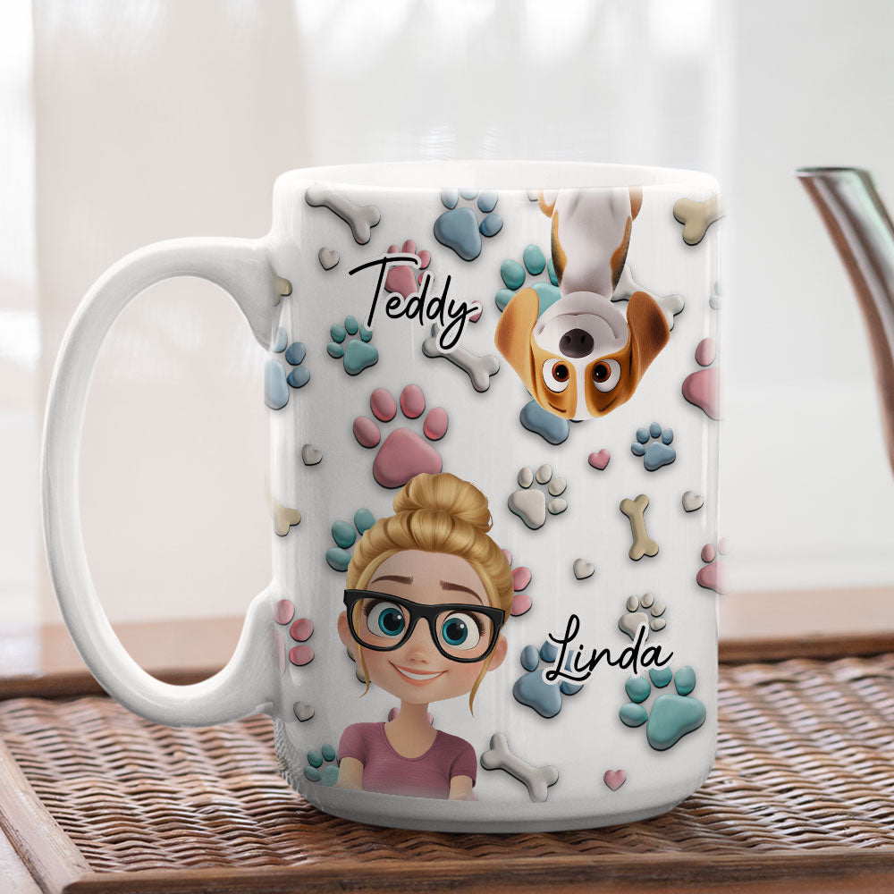 Custom Mother's day Birthday Gifts For Dog Mom, Dog Lovers • Dog And Human Cartoon - Personalized Coffee Mug