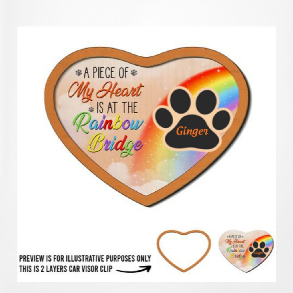 Rainbow Bridge - Personalized Car Visor Clip