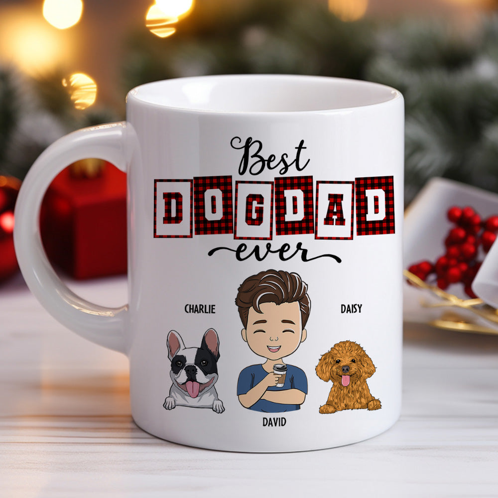 Custom Christmas Birthday Gifts For Dog Lovers • Best Mom Dad Of The Year - Personalized Coffee Mug
