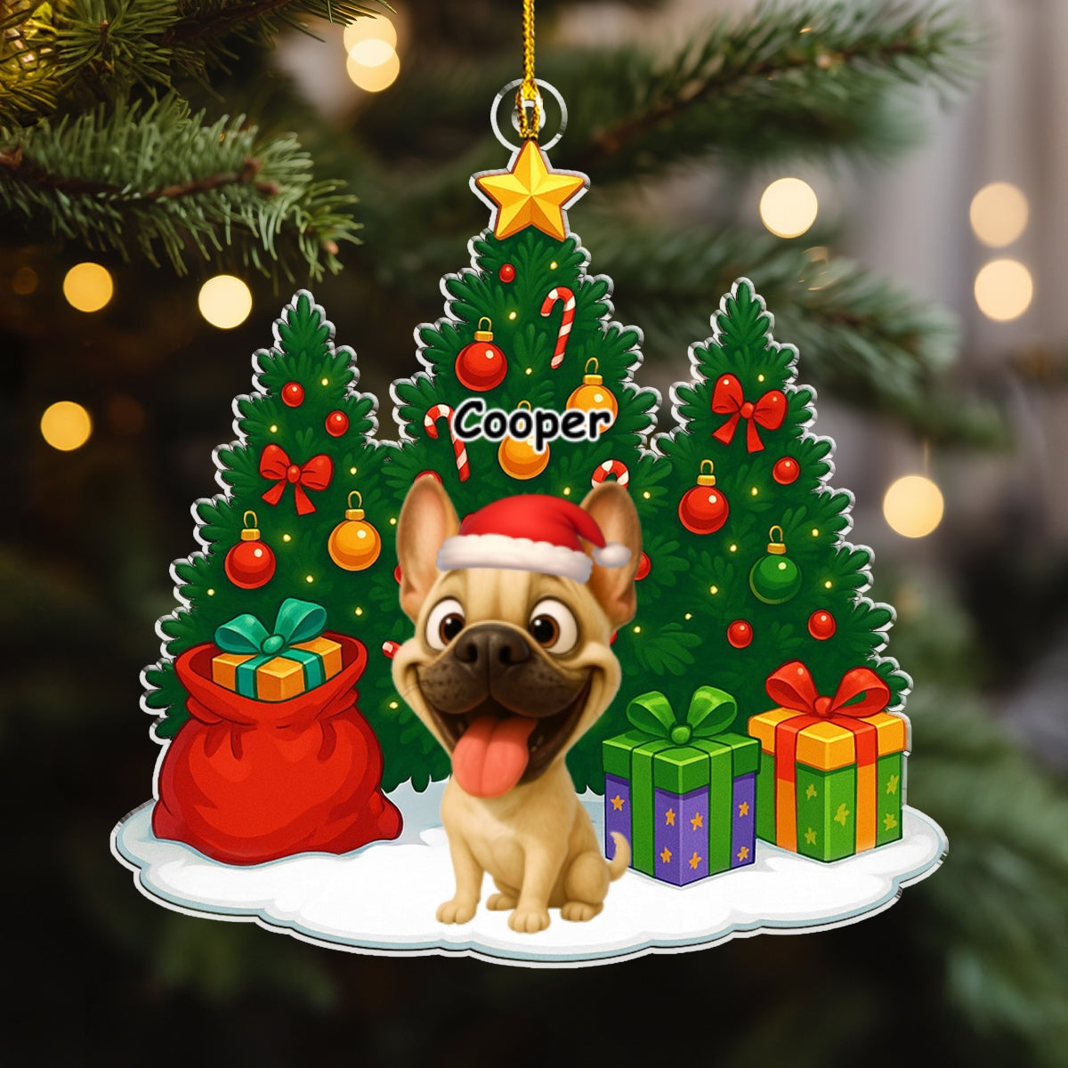 Custom Christmas Decor Home Birthday Gifts For Pet Lovers • Pet Under Christmas Tree - Personalized Acrylic Ornament