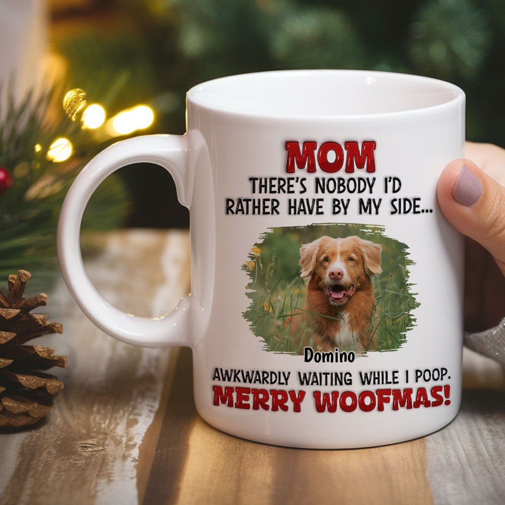 Custom Photo Christmas Birthday Gifts For Dog Lovers • While I Am Pooping Photo - Personalized 3D Inflated Effect Mug