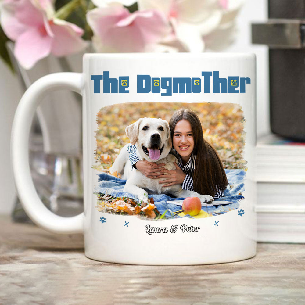 Custom Photo Christmas Birthday Gifts For Dog Mom, Dog Lovers • I Am The Dogmother Photo - Personalized Coffee Mug