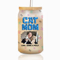 Sponge Cat Mom Photo - Personalized Glass Can