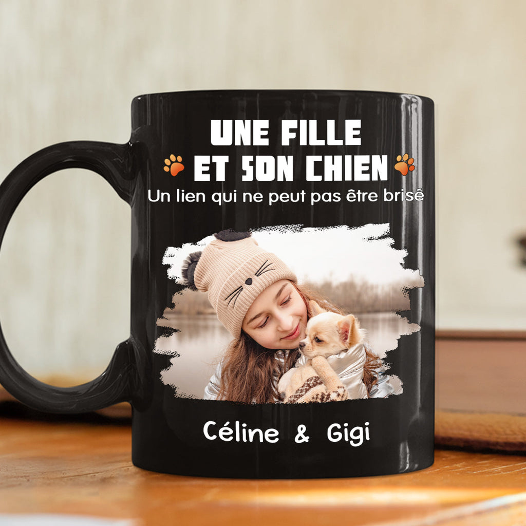 Custom Photo Christmas Birthday Gifts For Dog Lovers • Mug personnalisé – Humain et son chien photo