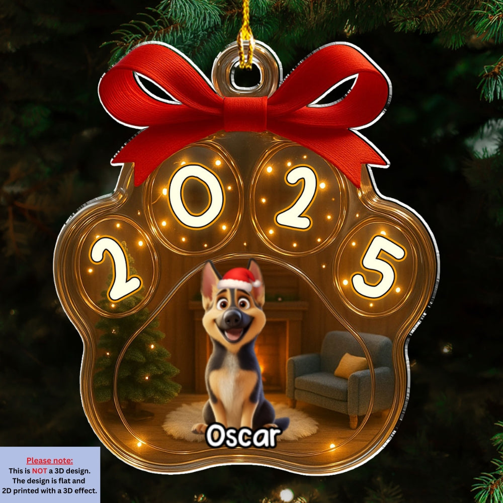 Custom Christmas Decor Home Birthday Gifts For Dog Lovers • Christmas Gift - Personalized 3D Inflated Effect Acrylic Ornament
