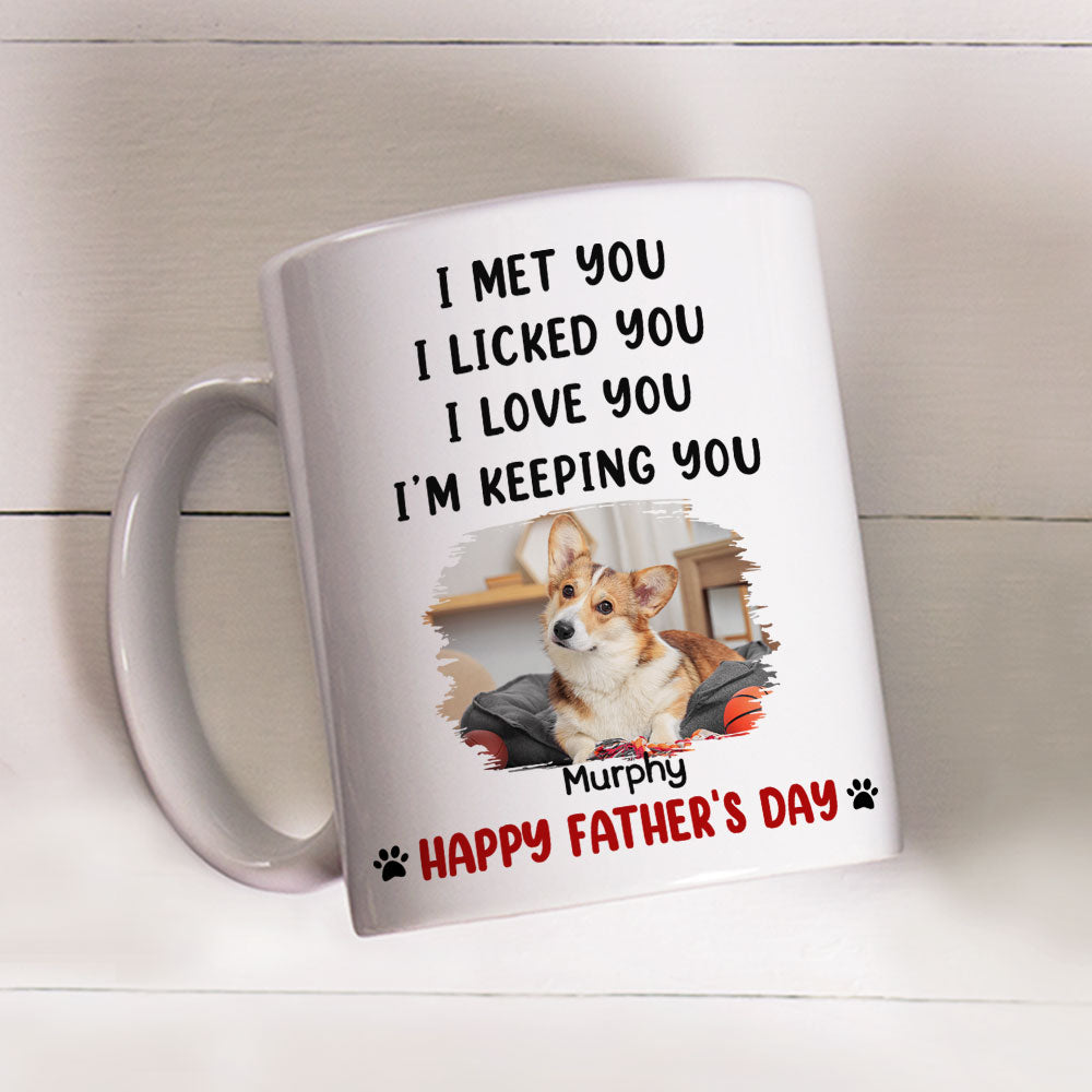 Custom Photo Father's day Birthday Gifts For Dog Dad, Dog Lovers • We Licked And Love You Ver 2 Photo - Personalized Coffee Mug