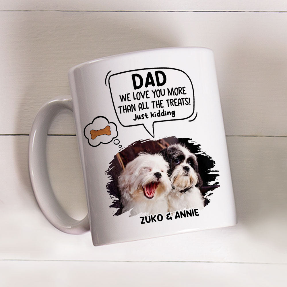 Custom Photo Christmas Birthday Gifts For Dog Lovers • Just Kidding Cartoon Photo - Personalized Coffee Mug