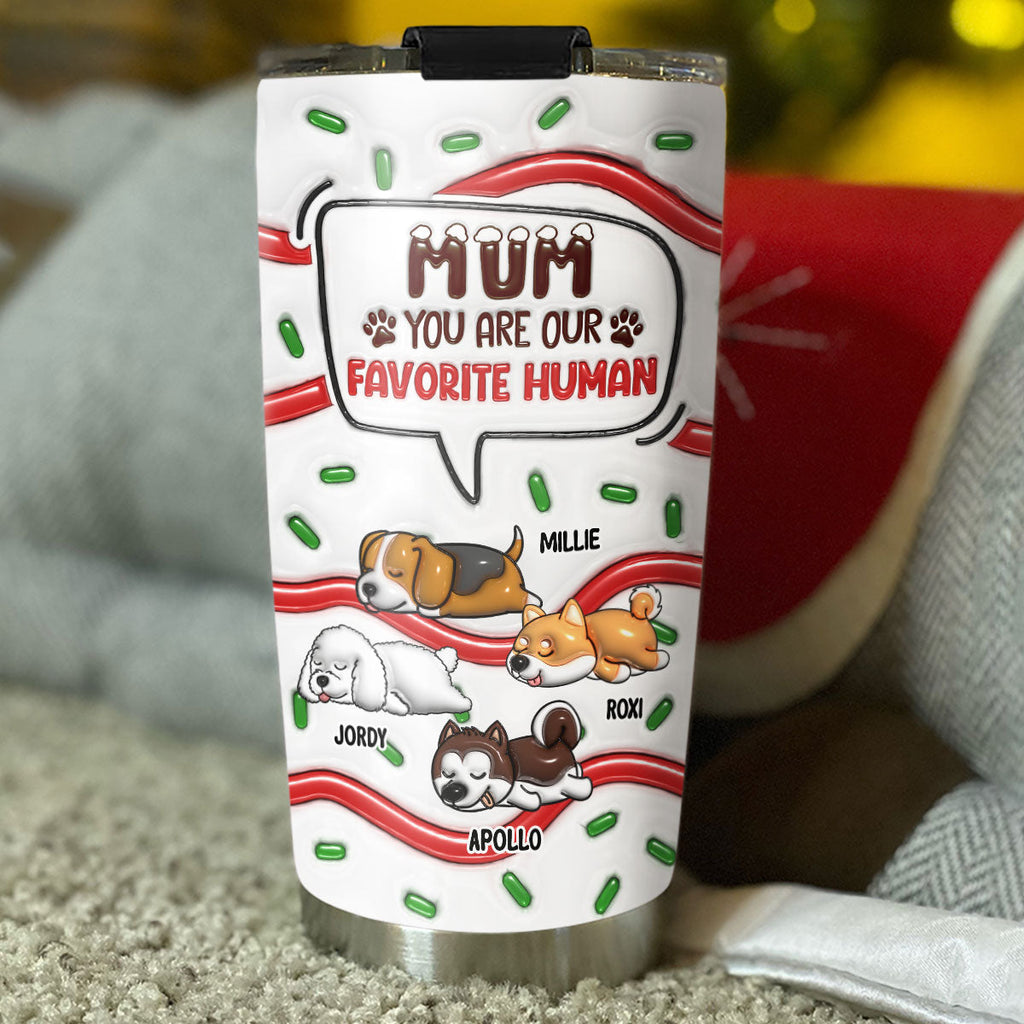 Custom Christmas Birthday Gifts For Pet Lovers • Favorite Human Cake - Personalized 3D Inflated Effect Tumbler
