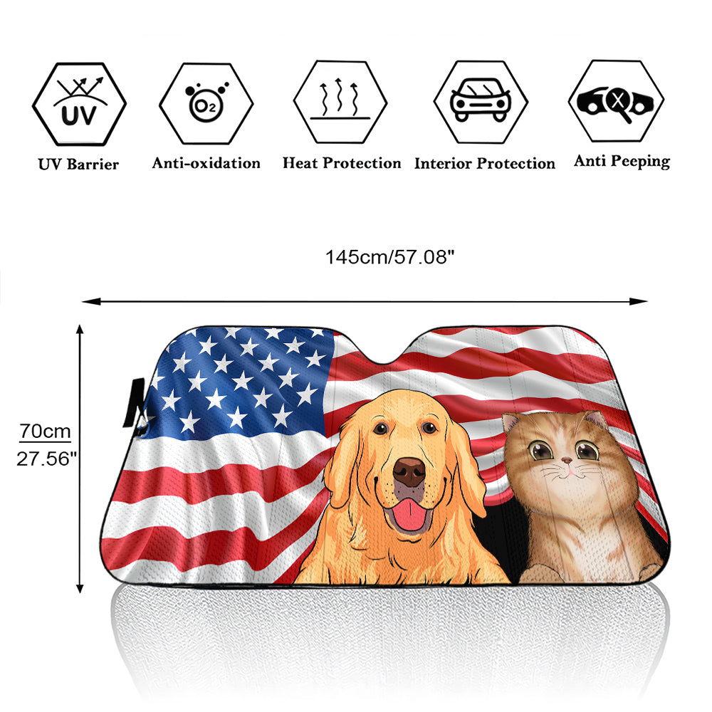 Custom Christmas Birthday Gifts Car Accessories for Pet Parents • Life Is A Grand Adventure - Personalized Car Sunshade
