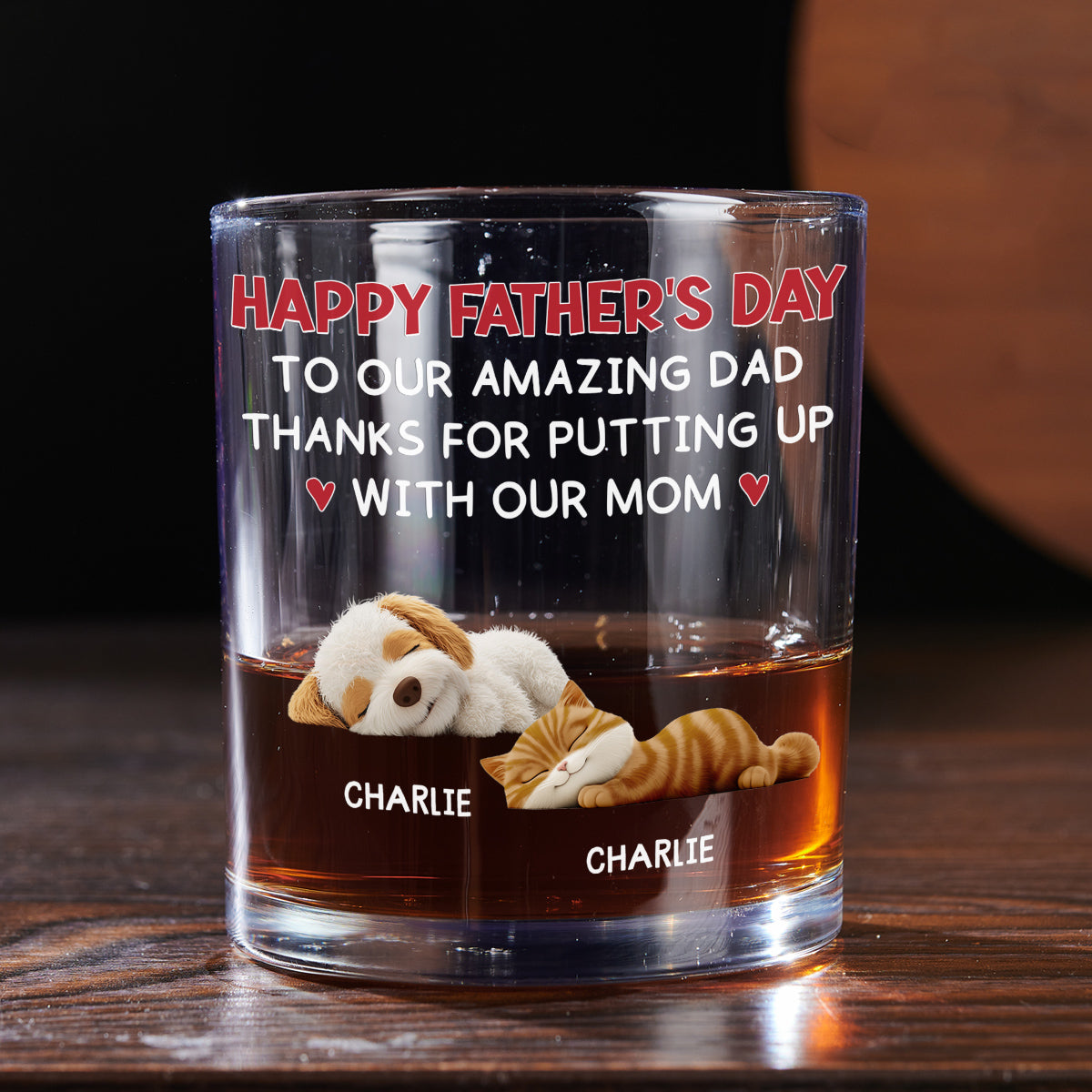 Putting Up With Pet Mom Mum - Personalized Whiskey Glass